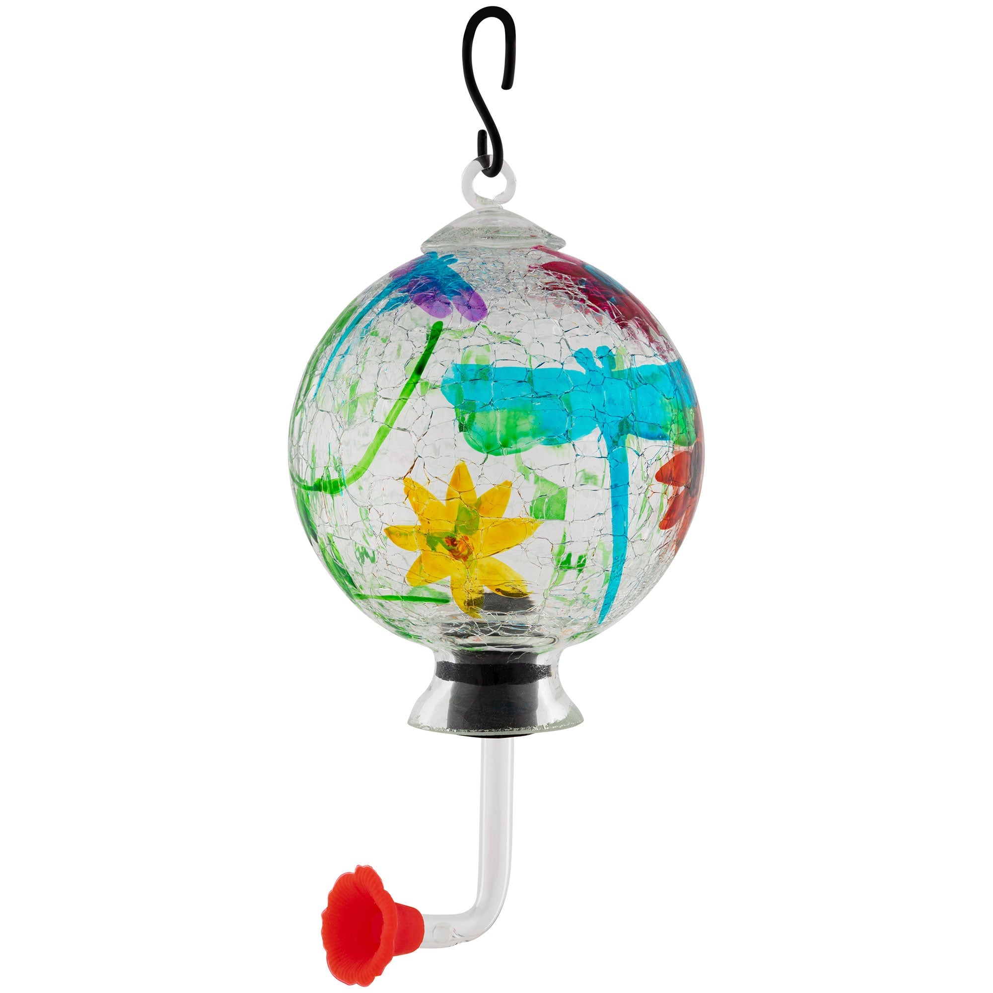 Hand-Painted Glass Hummingbird Feeder - Aaria Tees Aaria Tees