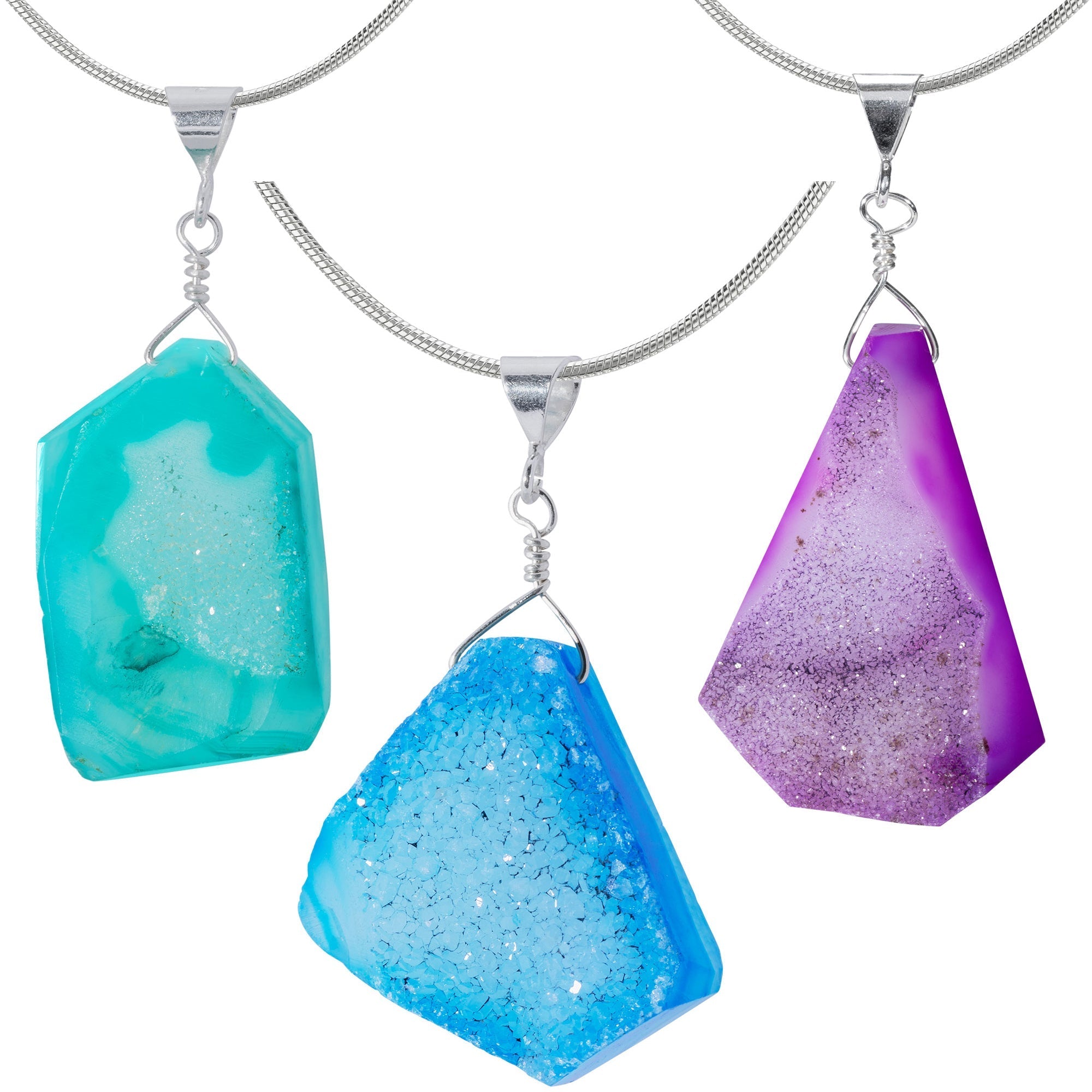 Cool Hues Sterling Silver & Druzy Necklace - Aaria Tees Aaria Tees