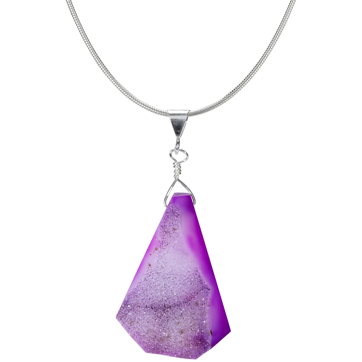 Cool Hues Sterling Silver & Druzy Necklace - Aaria Tees
