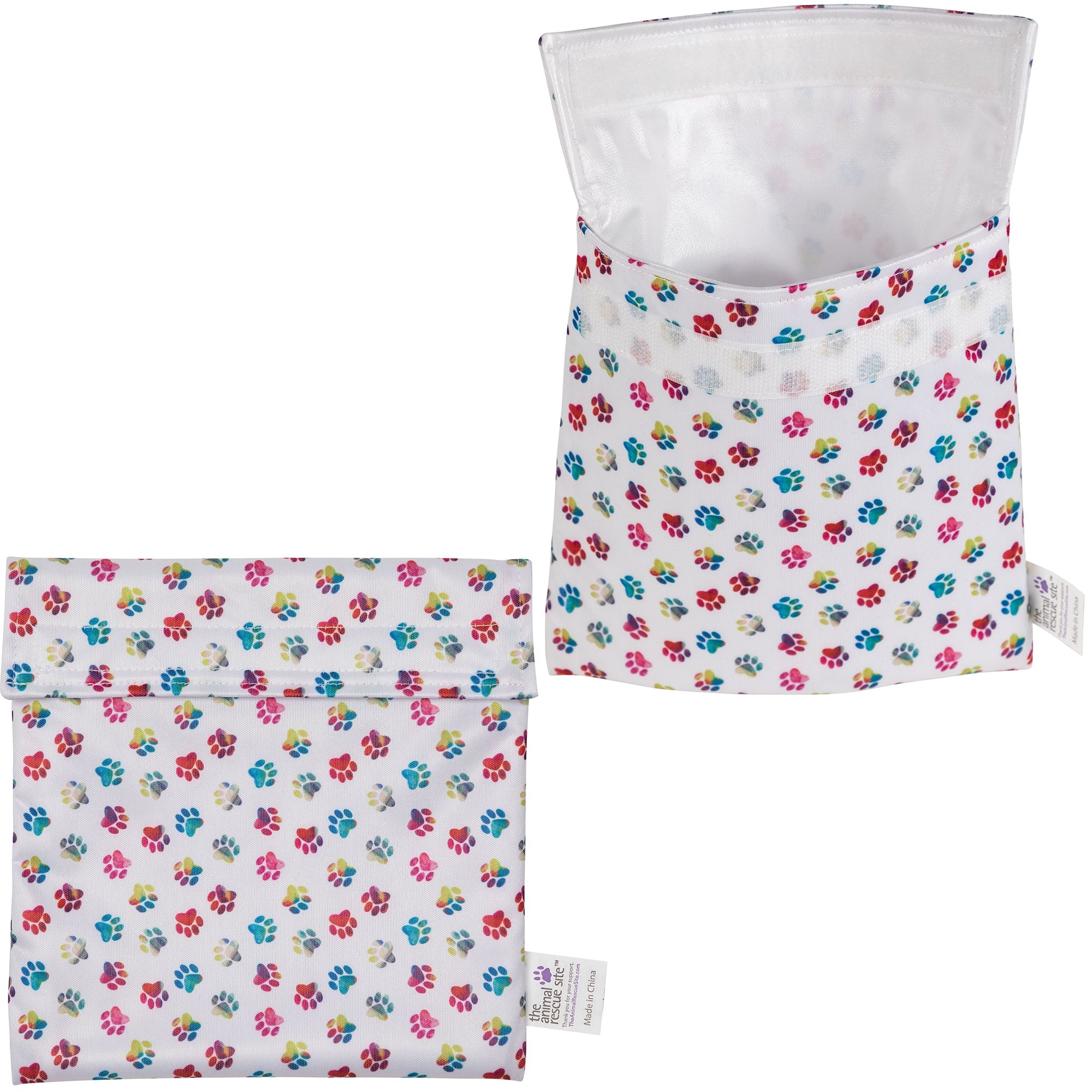 Paw Print Reusable Snack Pouch - Set of 2 - Aaria Tees Aaria Tees