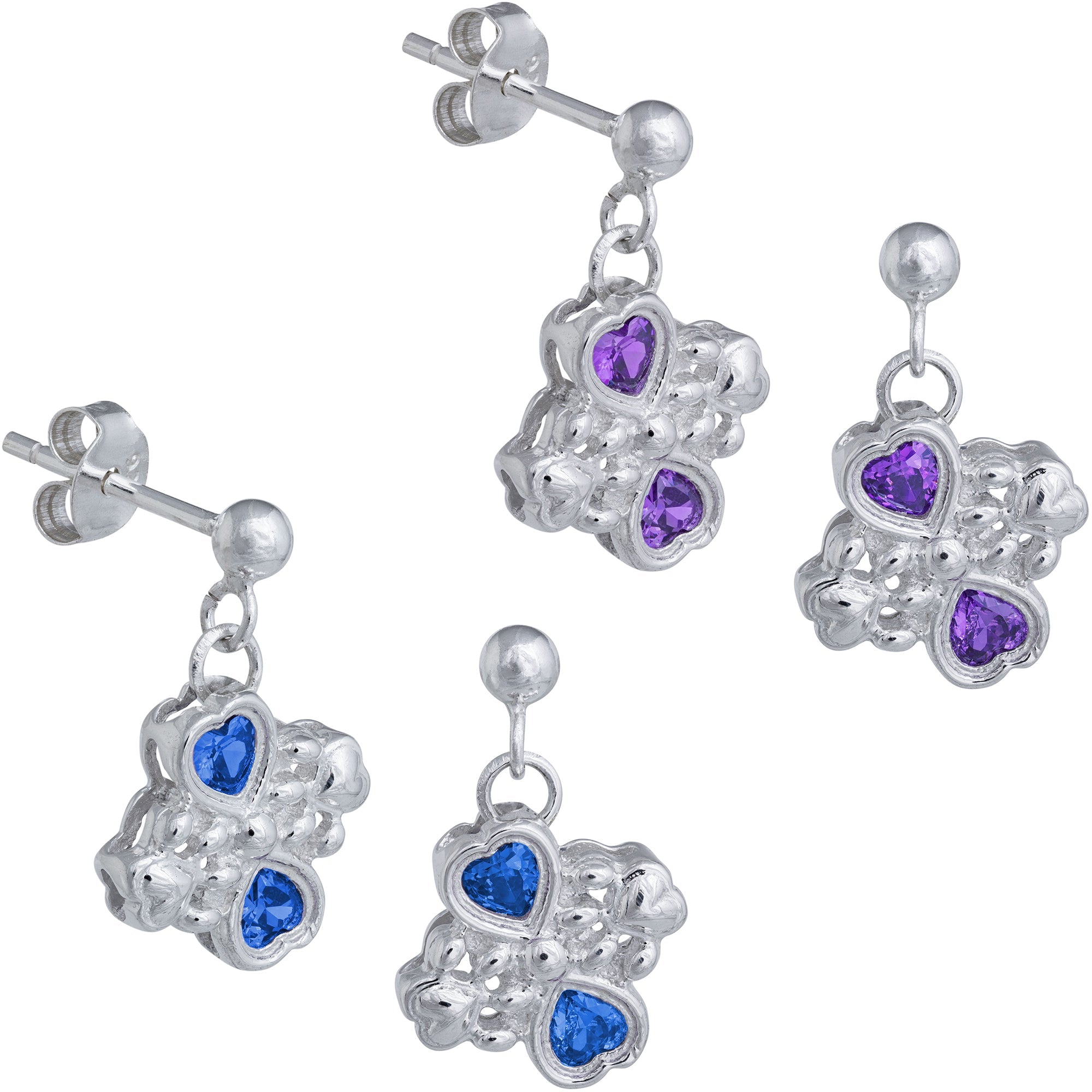 Sterling & Crystals Loved Paws Earrings - Aaria Tees Aaria Tees