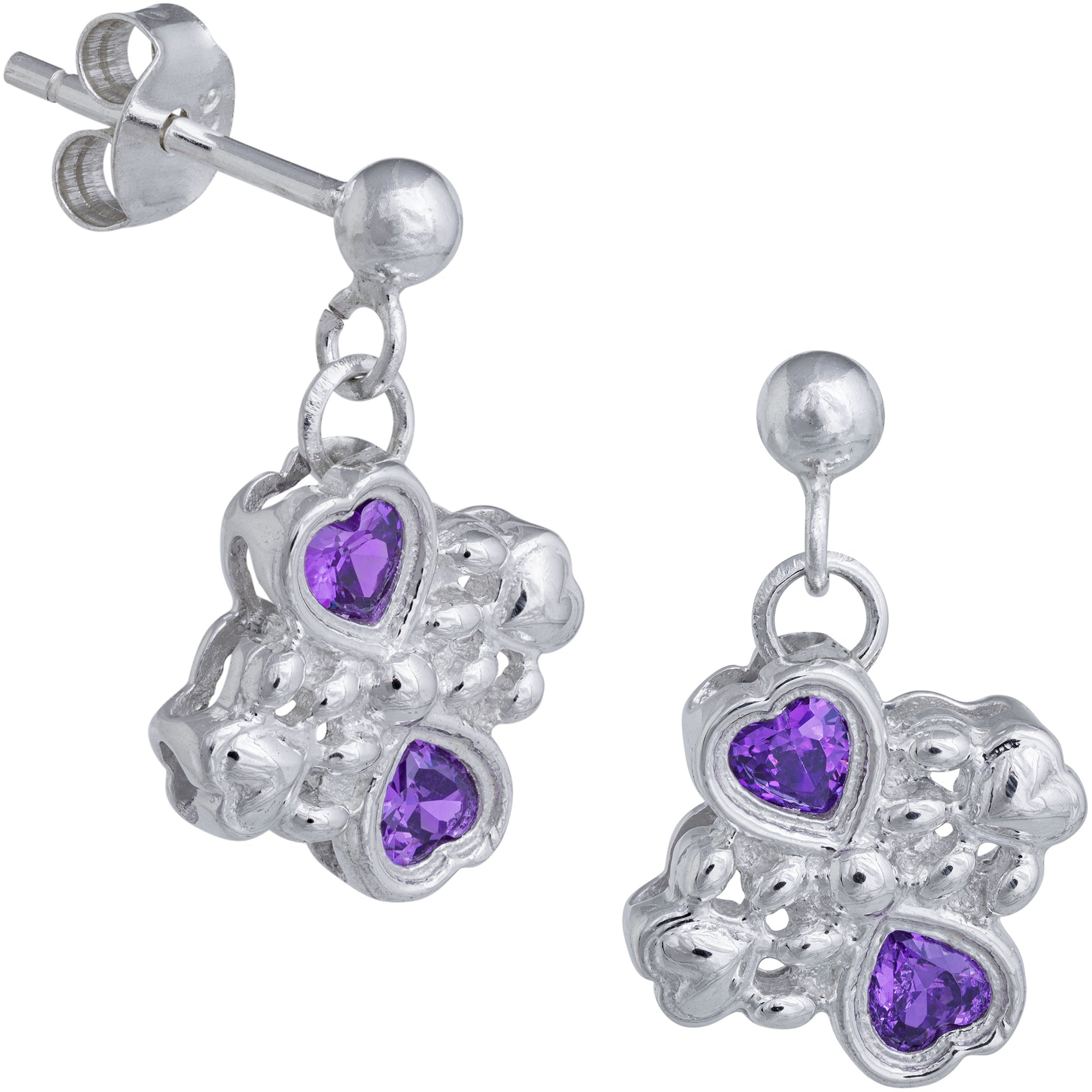 Sterling & Crystals Loved Paws Earrings - Aaria Tees Aaria Tees