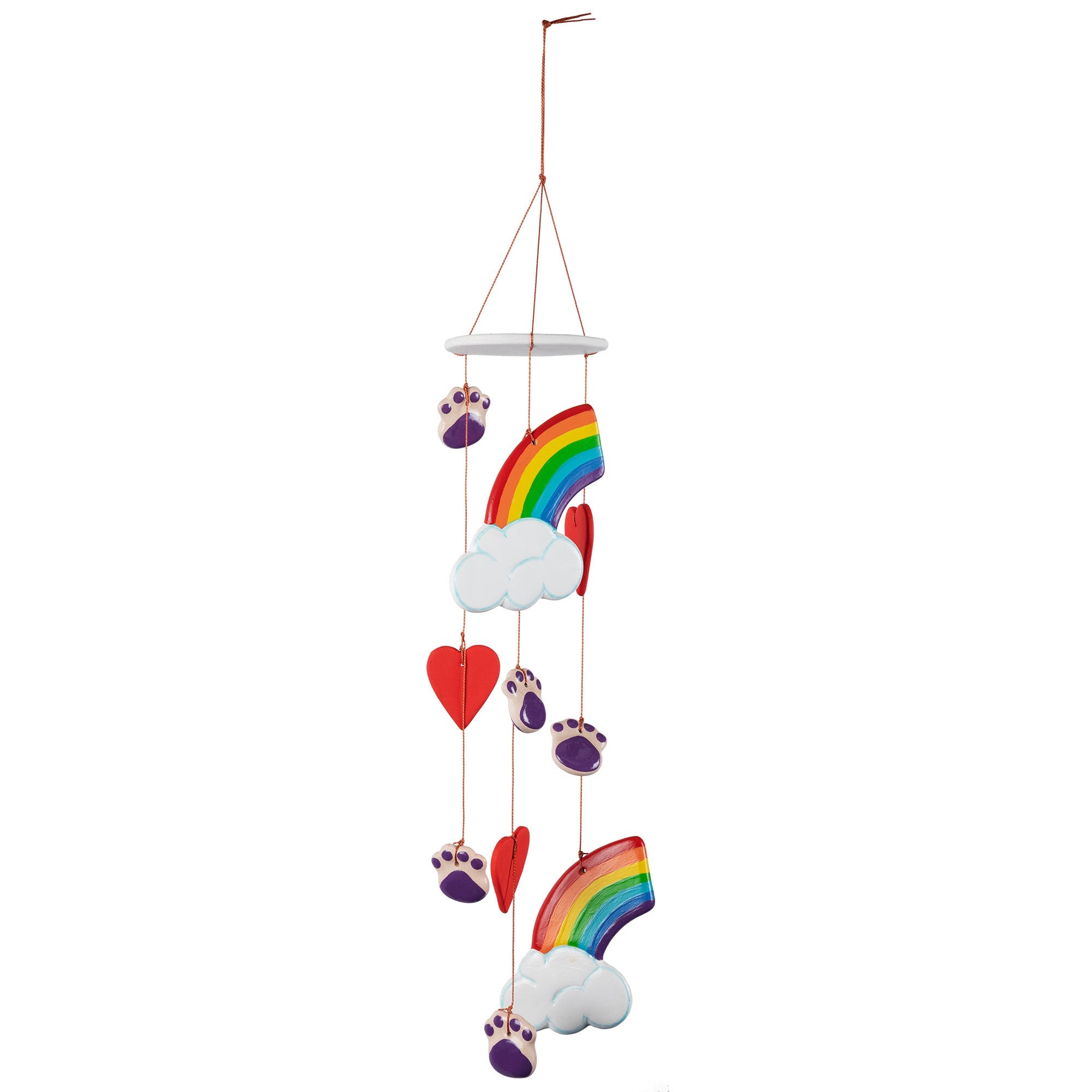 Rainbow Bridge Paw Print Ceramic Chime - Aaria Tees Aaria Tees