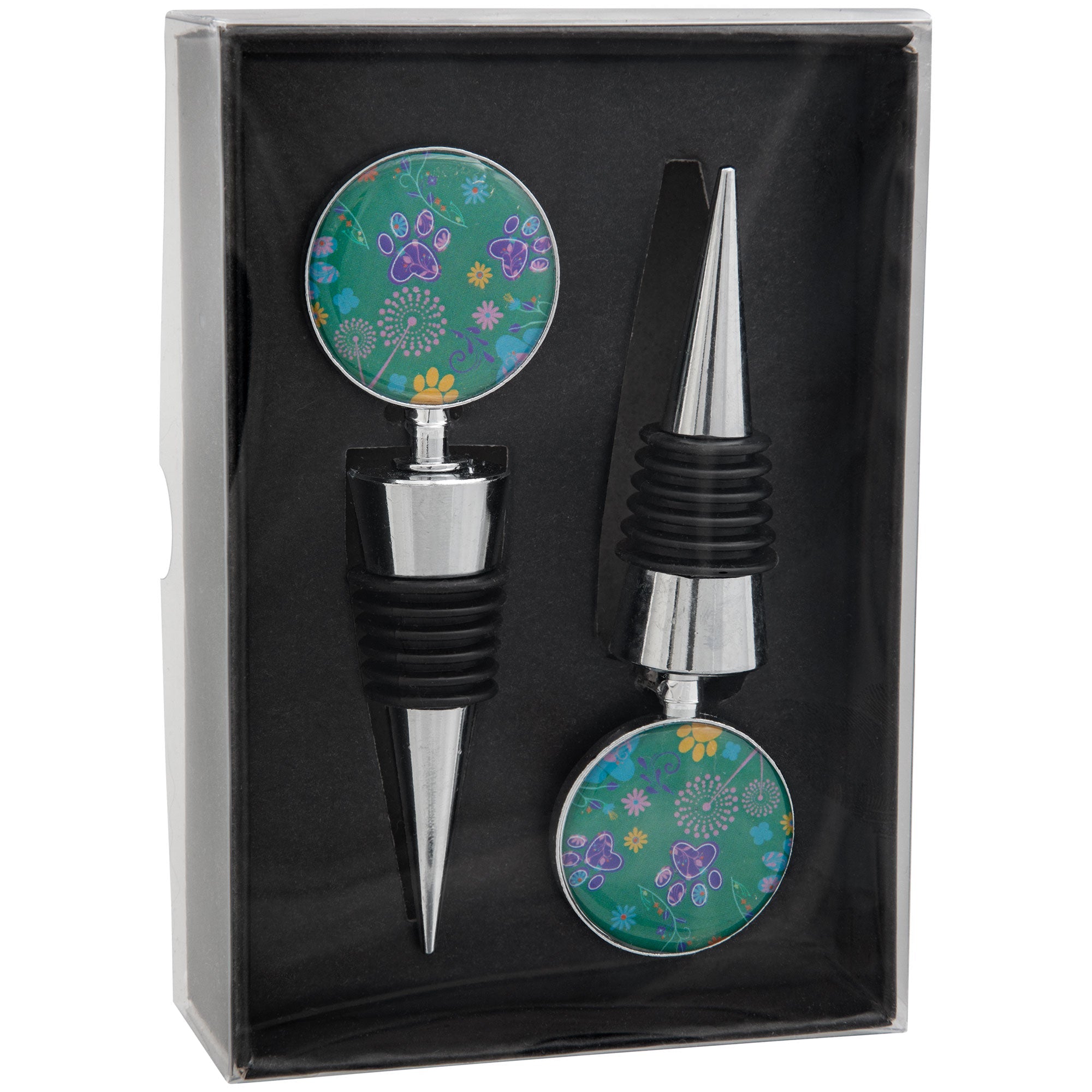 Fields of Flowers Paws Wine Stopper - Set of 2 - Aaria Tees Aaria Tees