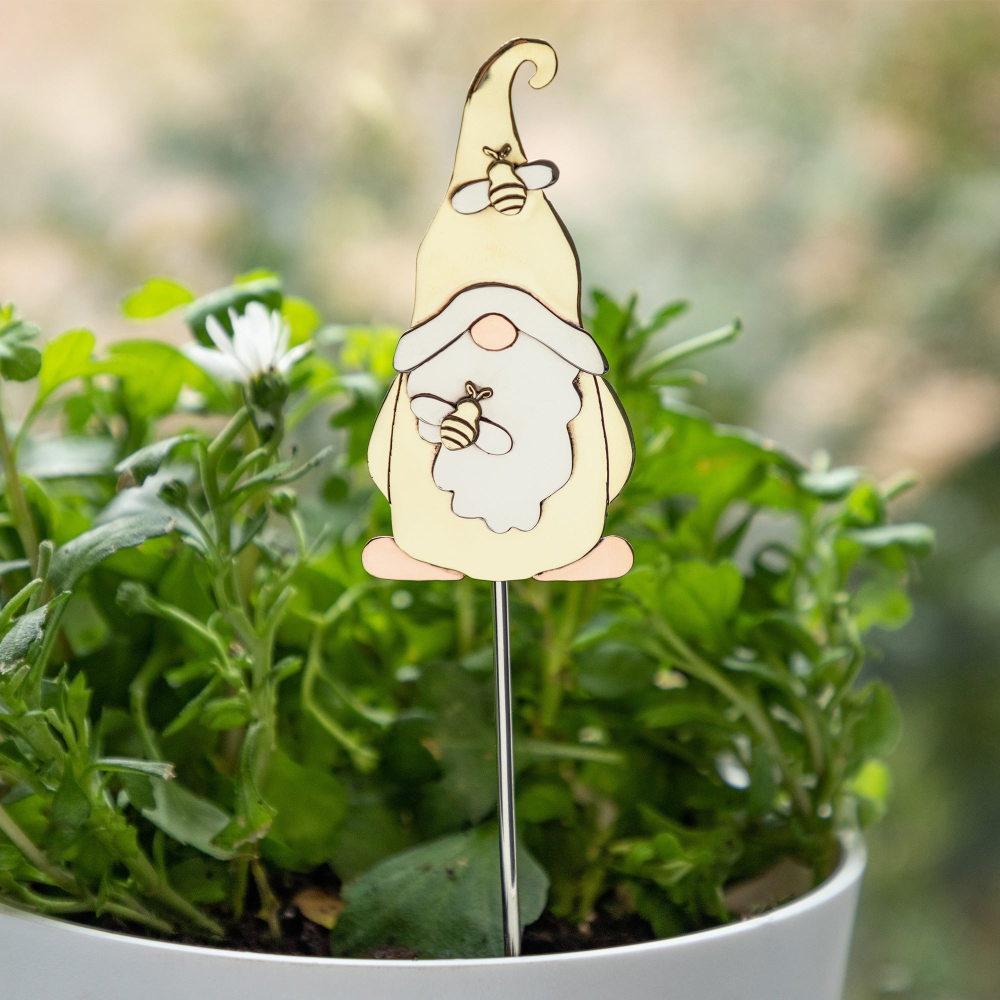 Cute Gnome Mixed Metal Plant Stake - Aaria Tees Aaria Tees