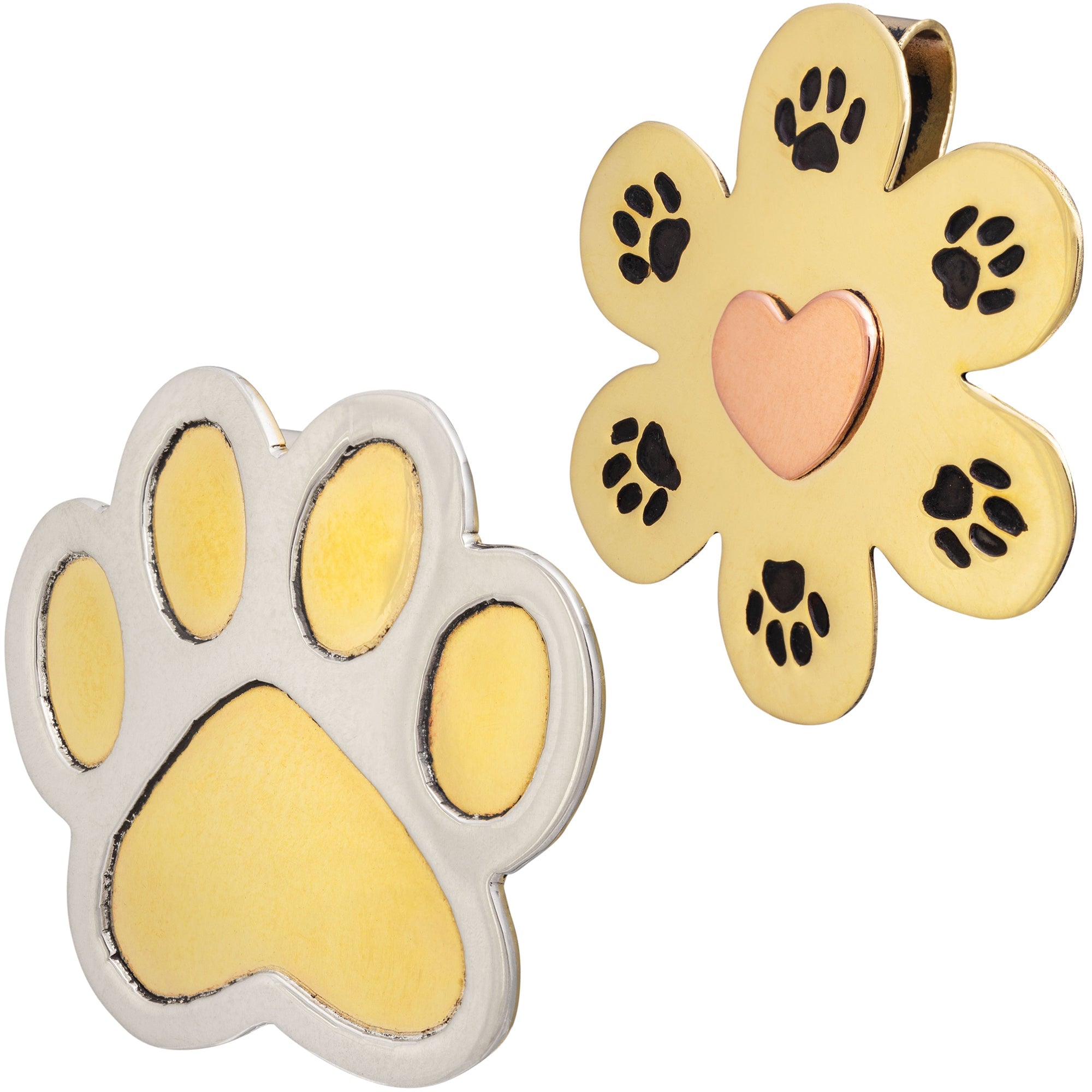Paw Print Mixed Metal Plant Charm - Aaria Tees Aaria Tees
