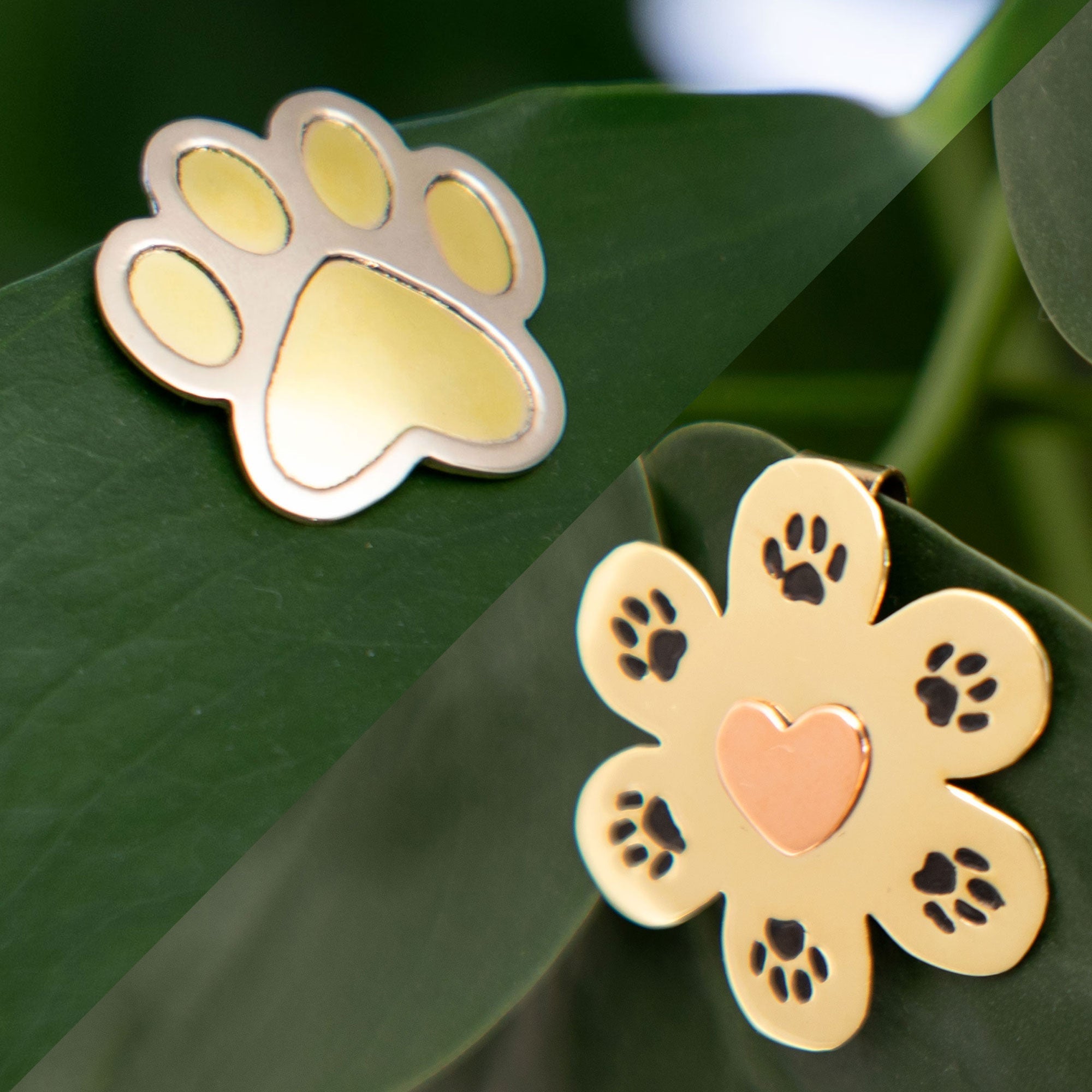 Paw Print Mixed Metal Plant Charm - Aaria Tees Aaria Tees