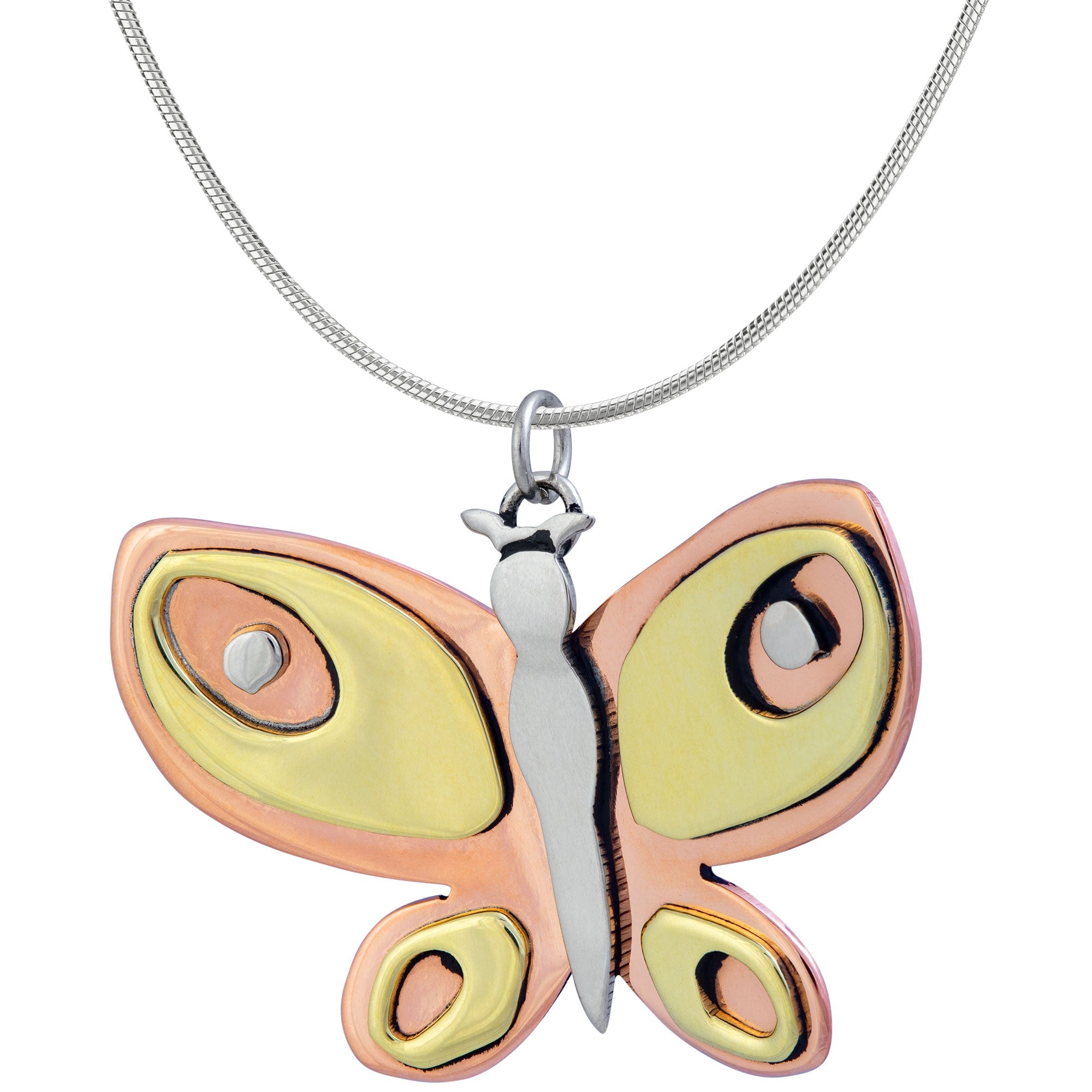 Colorful Butterfly Mixed Metal Necklace - Aaria Tees Aaria Tees