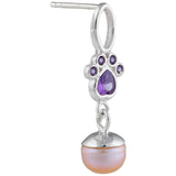 Paw Print Sparkle Sterling & Pearl Earrings - Aaria Tees Aaria Tees