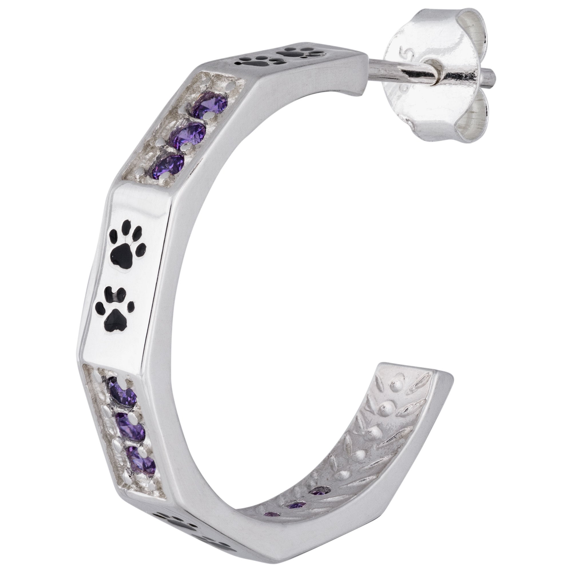 Paws & Crystals Sterling Hoop Earrings - Aaria Tees Aaria Tees
