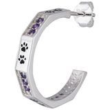 Paws & Crystals Sterling Hoop Earrings - Aaria Tees Aaria Tees