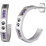 Paws & Crystals Sterling Hoop Earrings - Aaria Tees Aaria Tees