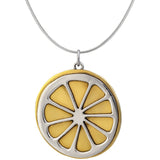 Lemon Slice Sterling & Brass Necklace - Aaria Tees Aaria Tees