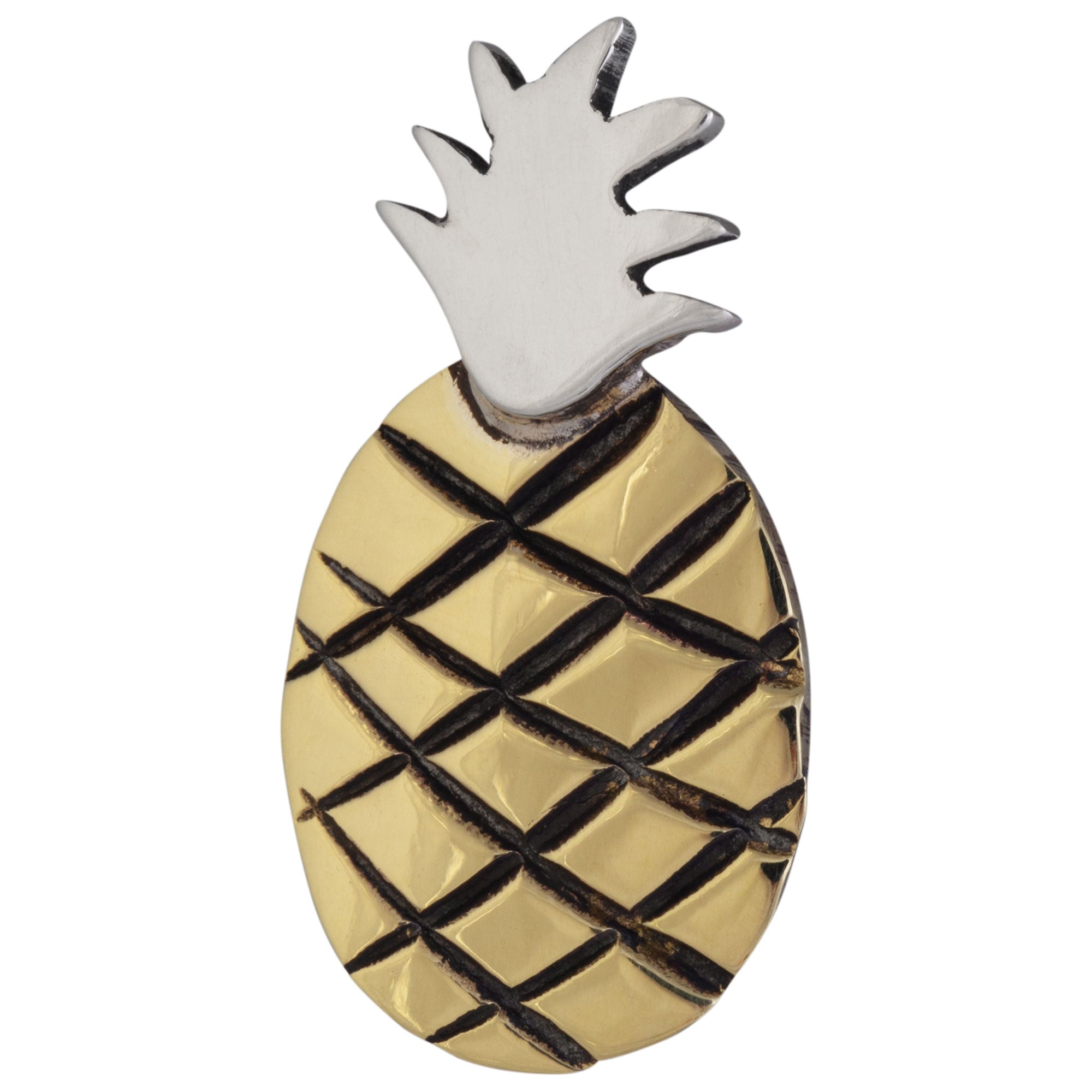 Juicy Pineapple Sterling & Brass Post Earrings - Aaria Tees Aaria Tees