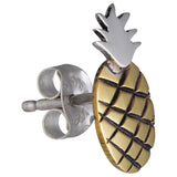 Juicy Pineapple Sterling & Brass Post Earrings - Aaria Tees Aaria Tees