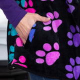 Paw Print Plush Sherpa Fleece-Lined Vest - Aaria Tees Aaria Tees