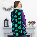 Paw Print Plush Sherpa Fleece-Lined Vest - Aaria Tees Aaria Tees