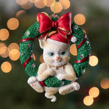Merry Christmas Wreath Ornament - Aaria Tees Aaria Tees