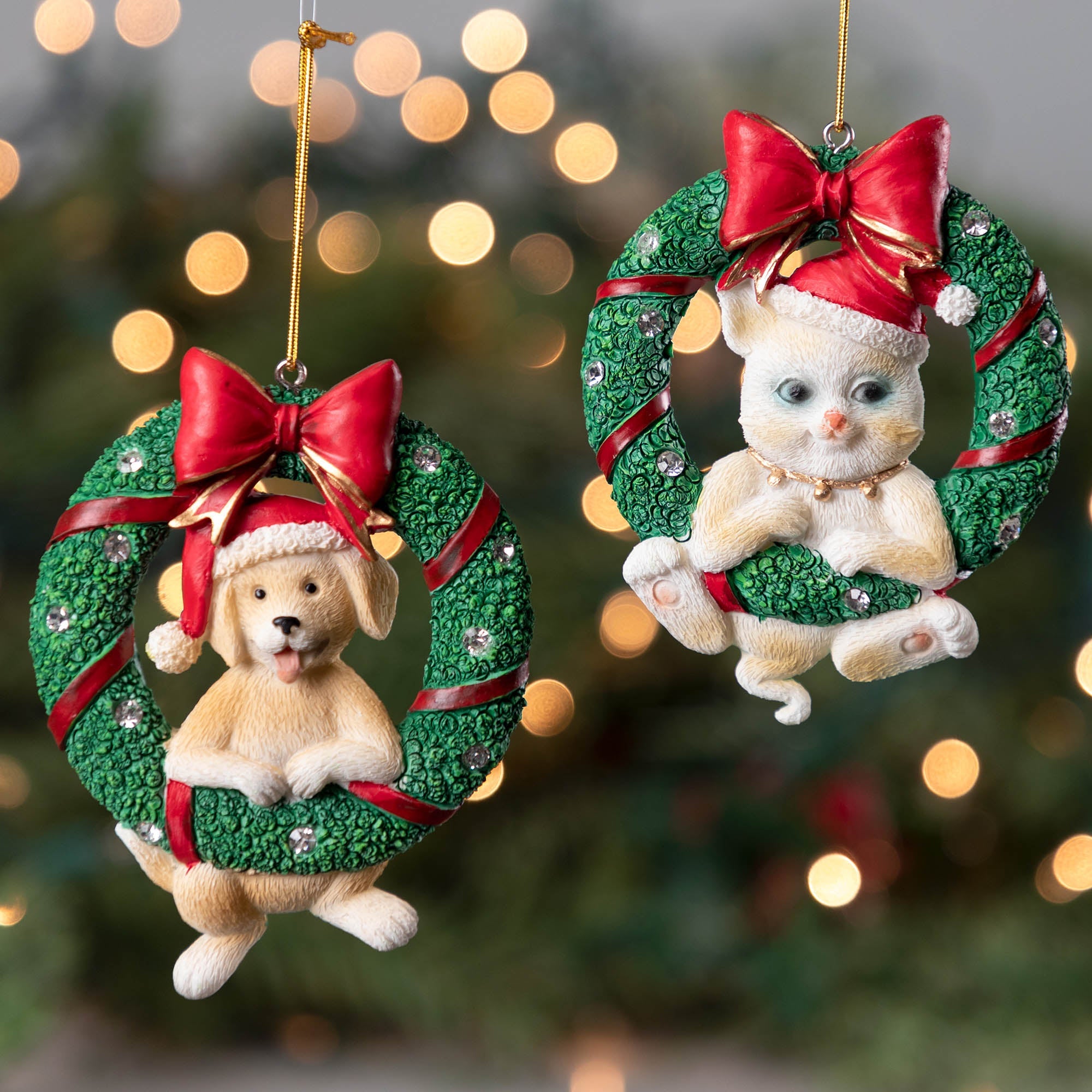 Merry Christmas Wreath Ornament - Aaria Tees Aaria Tees