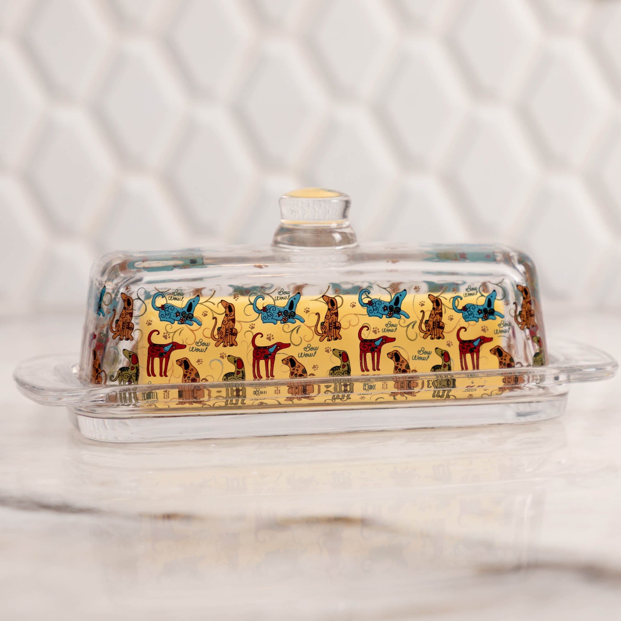 Festival Pet Glass Butter Dish - Aaria Tees Aaria Tees