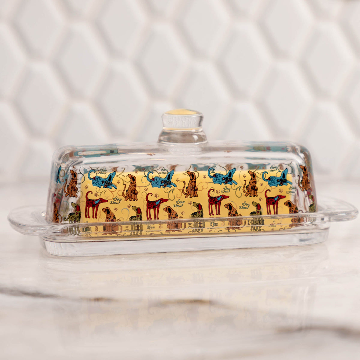 Festival Pet Glass Butter Dish - Aaria Tees