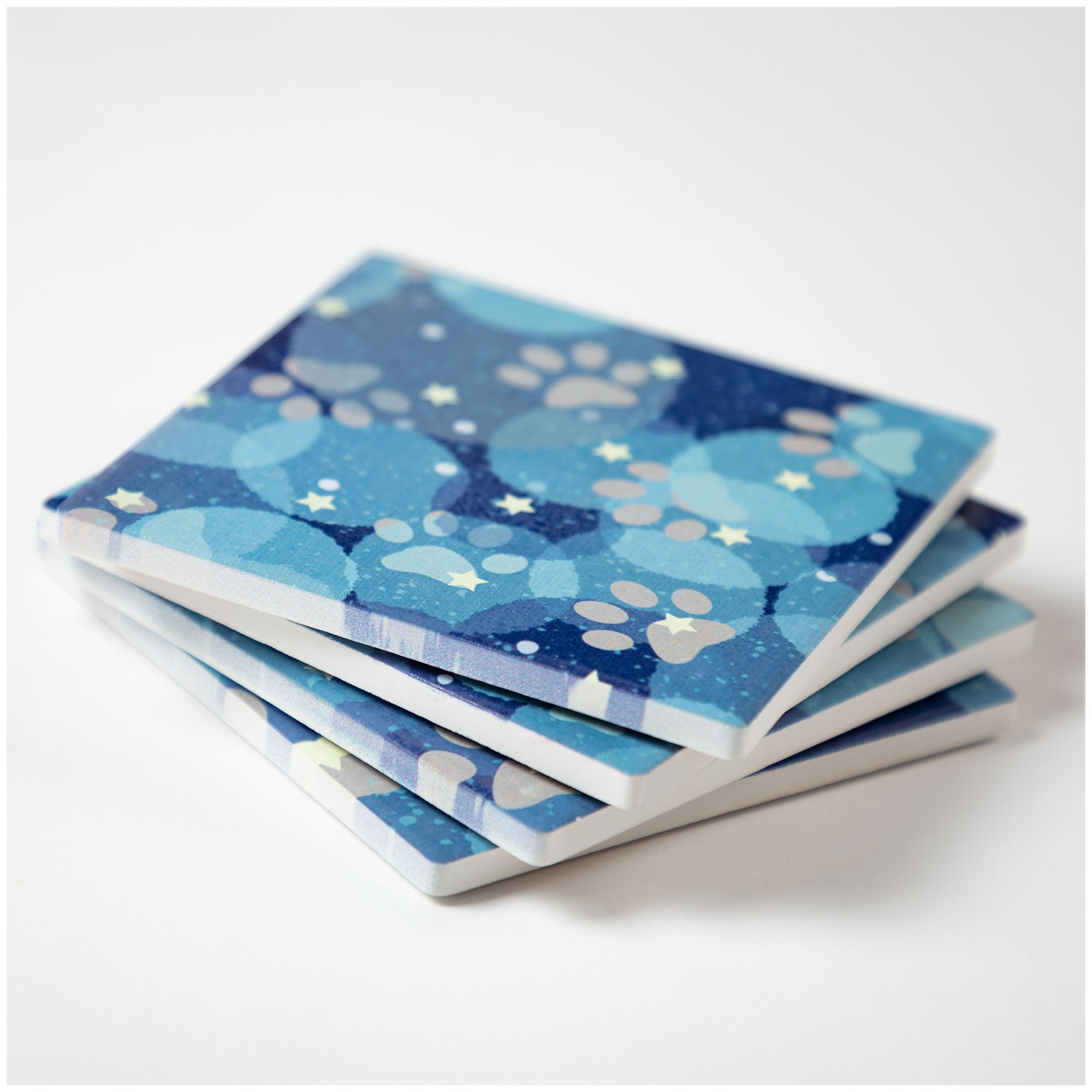 Paw Print Coaster - Set of 4 - Aaria Tees Aaria Tees