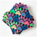 Paw Print Coaster - Set of 4 - Aaria Tees Aaria Tees
