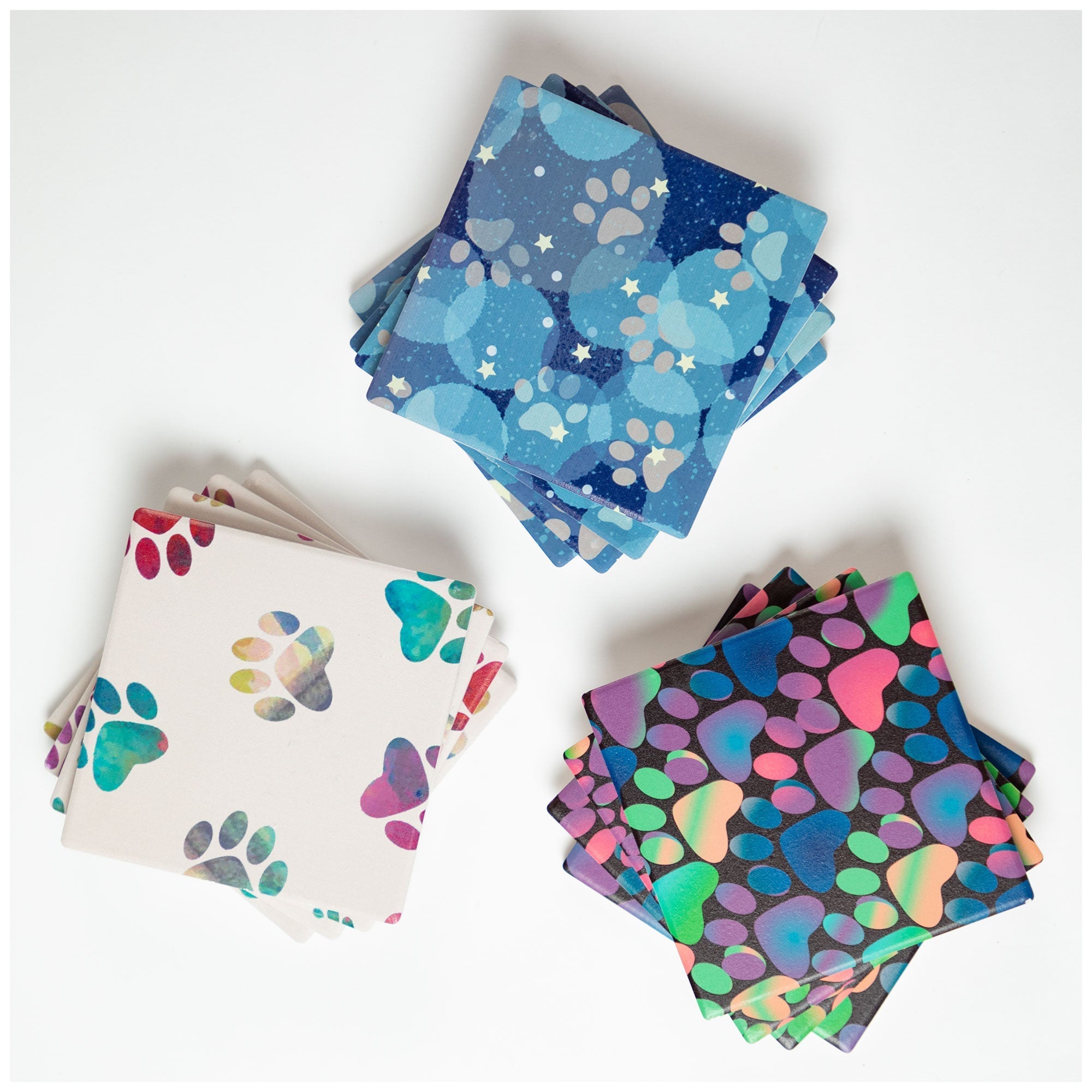 Paw Print Coaster - Set of 4 - Aaria Tees Aaria Tees