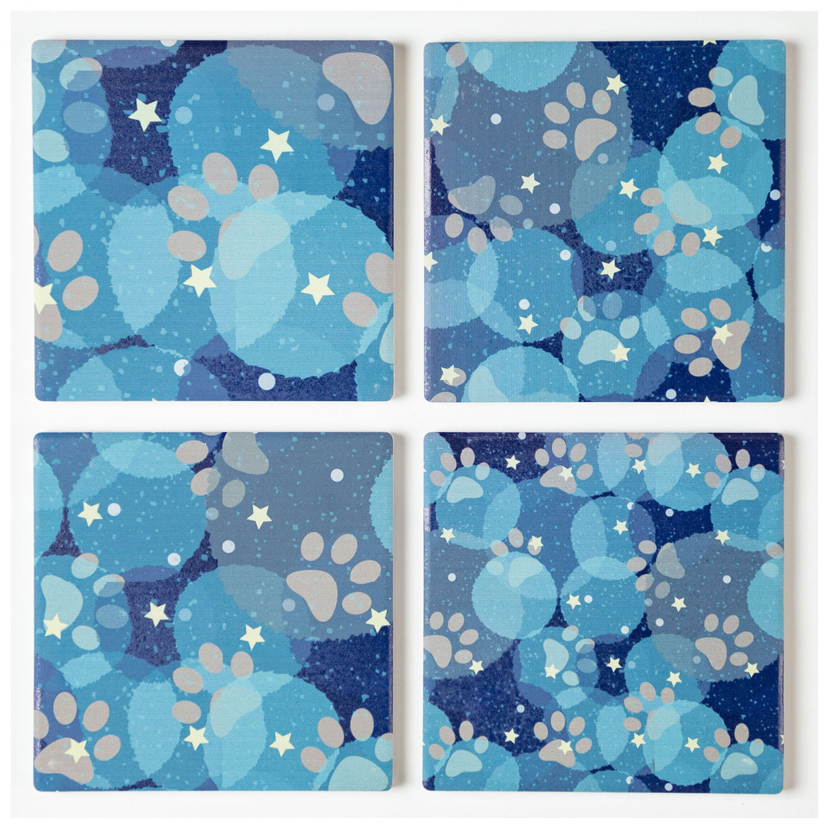 Paw Print Coaster - Set of 4 - Aaria Tees