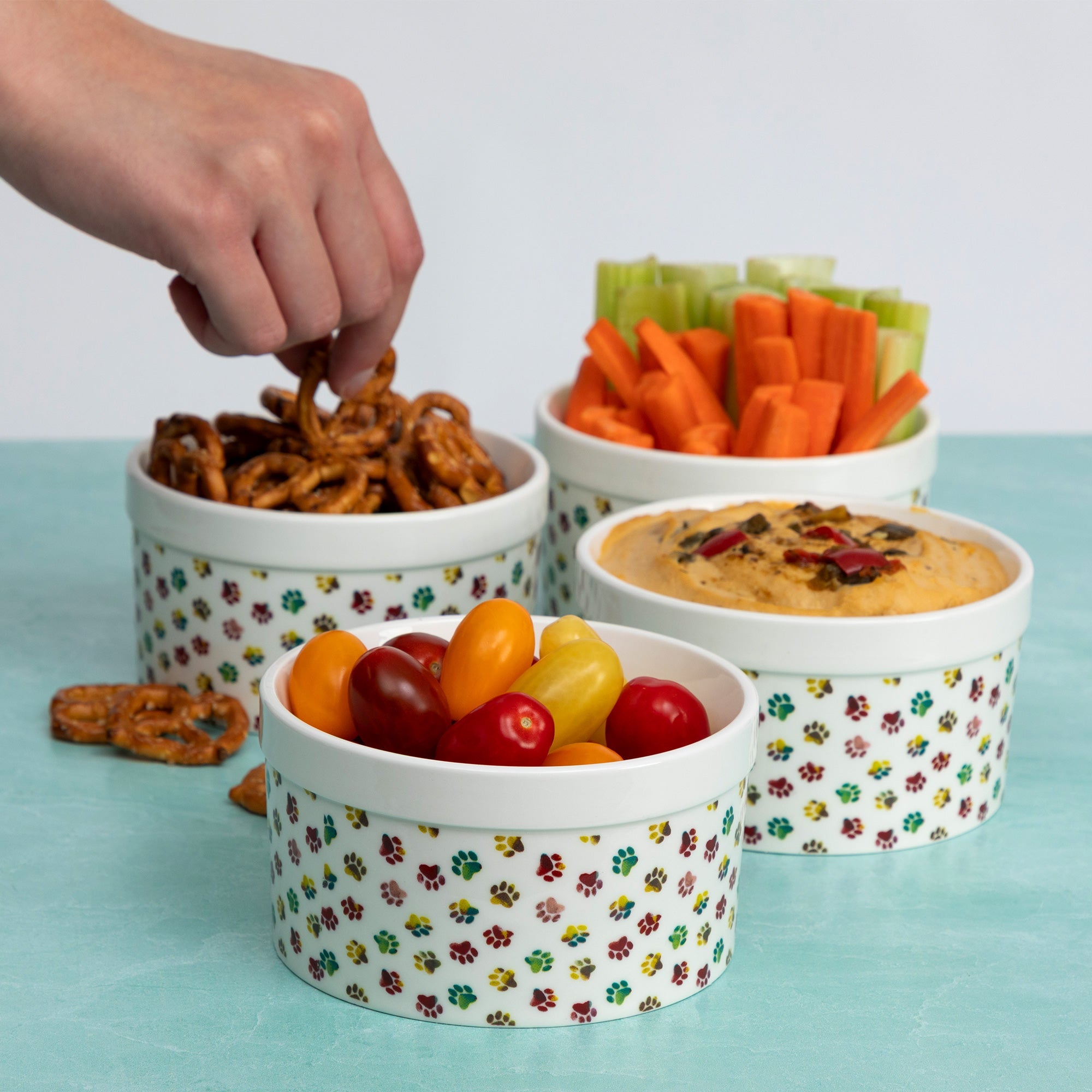 Paw Print Large Oven-Safe Ramekin - Set of 4 - 14oz - Aaria Tees Aaria Tees