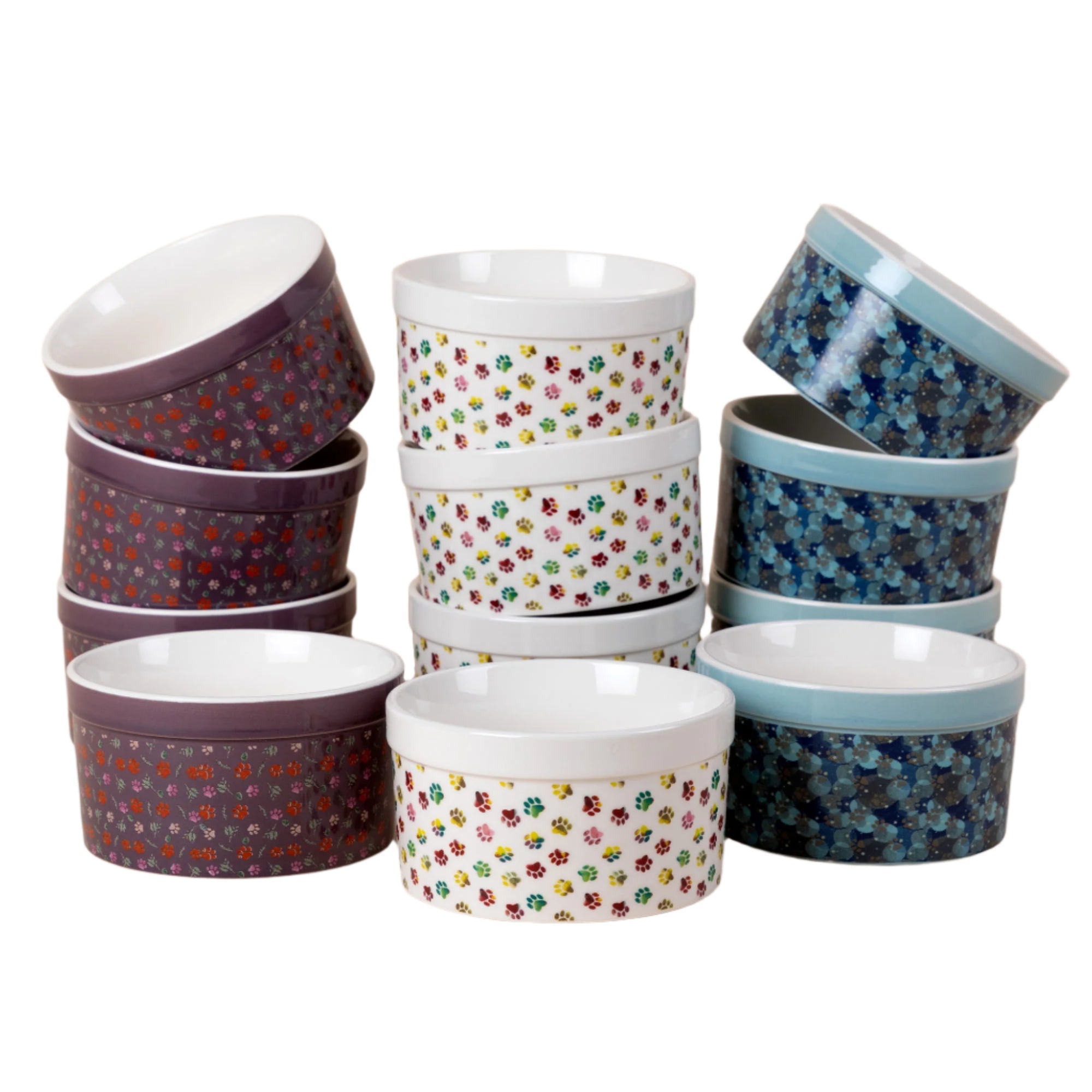 Paw Print Large Oven-Safe Ramekin - Set of 4 - 14oz - Aaria Tees Aaria Tees