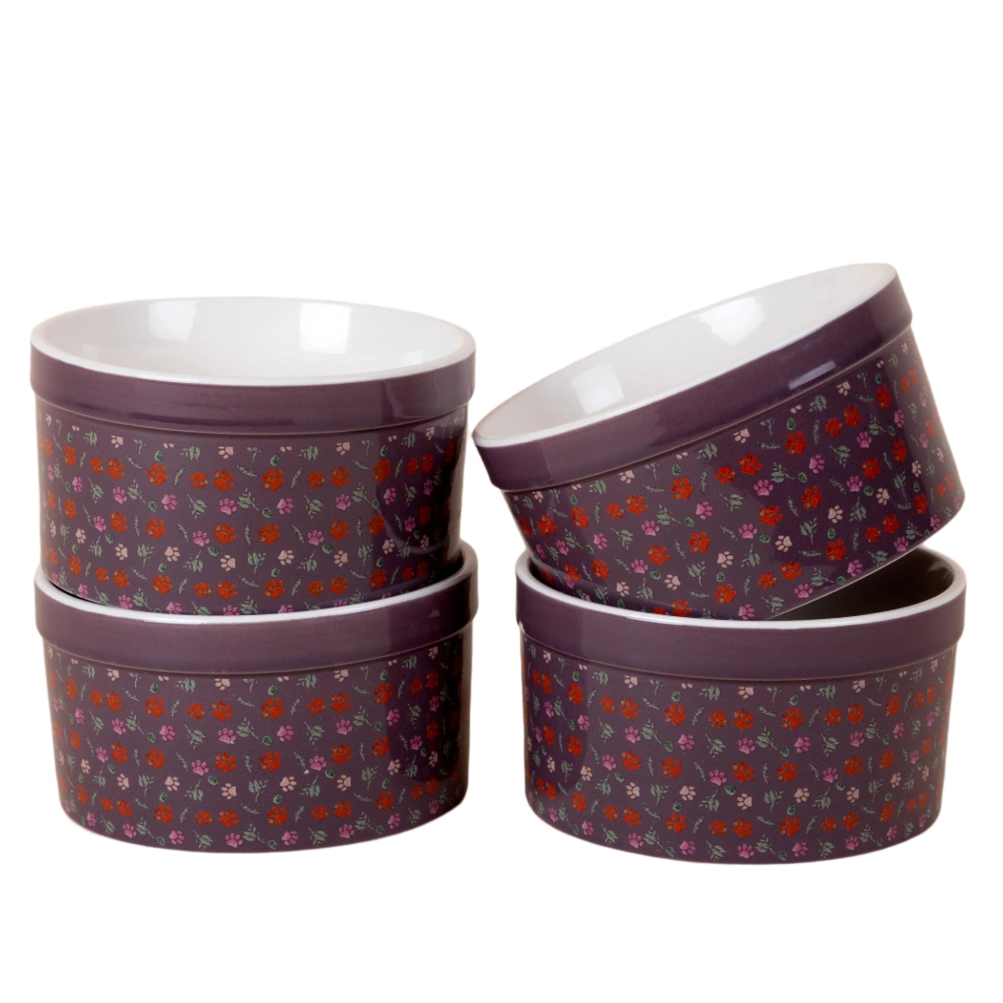 Paw Print Large Oven-Safe Ramekin - Set of 4 - 14oz - Aaria Tees Aaria Tees