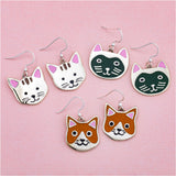 Hand Painted Cat Earrings - Aaria Tees Aaria Tees