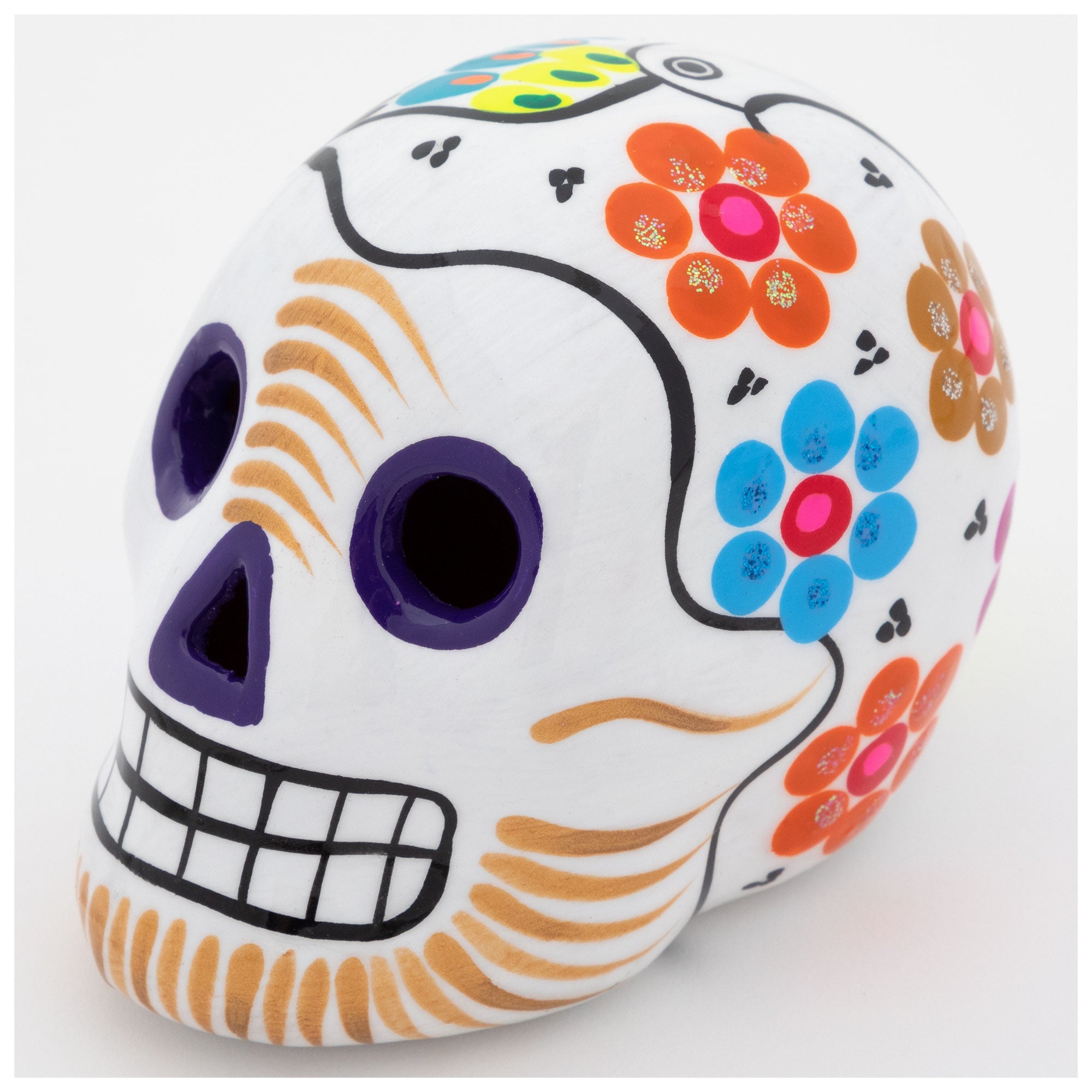 Hand Painted Ceramic Skull - Aaria Tees Aaria Tees