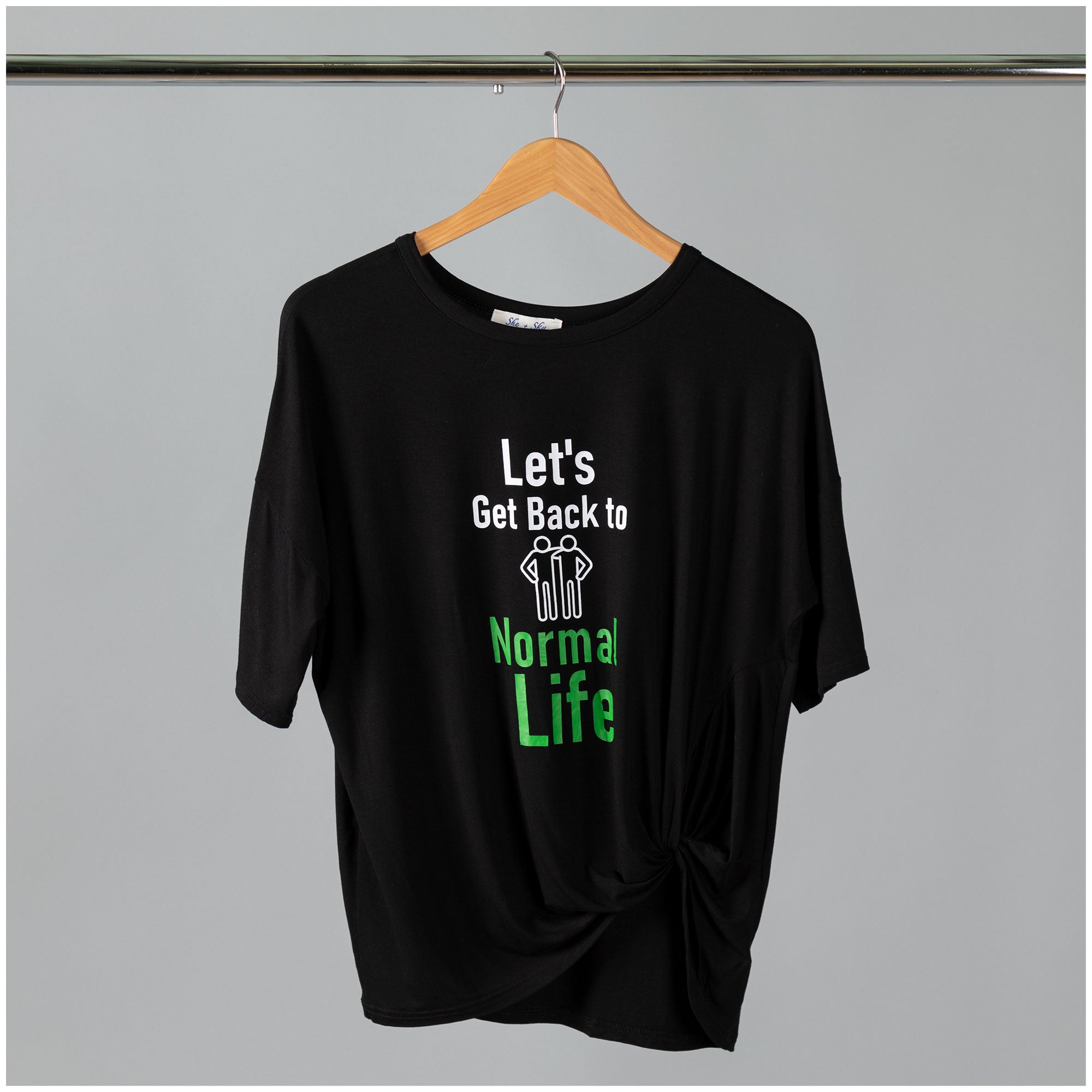 Let's Get Back Dolman Front Twist T-Shirt - Aaria Tees Aaria Tees