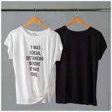 Social Distancing Dolman Front Twist T-Shirt - Aaria Tees Aaria Tees