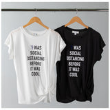 Social Distancing Dolman Front Twist T-Shirt - Aaria Tees Aaria Tees
