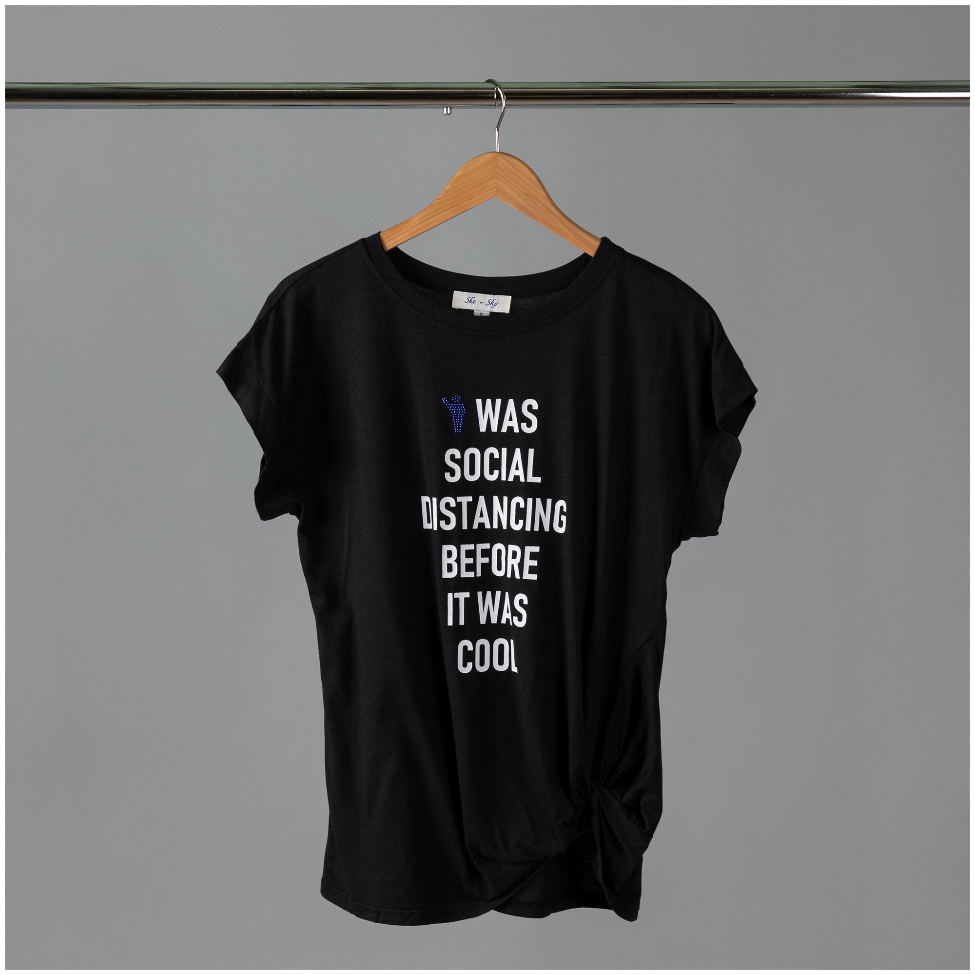 Social Distancing Dolman Front Twist T-Shirt - Aaria Tees Aaria Tees