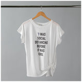 Social Distancing Dolman Front Twist T-Shirt - Aaria Tees Aaria Tees