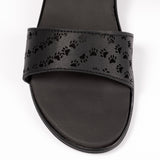 Paw Print Faux Leather Strap Sandals - Aaria Tees Aaria Tees