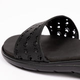 Paw Print Faux Leather Strap Sandals - Aaria Tees Aaria Tees