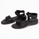 Paw Print Faux Leather Strap Sandals - Aaria Tees Aaria Tees