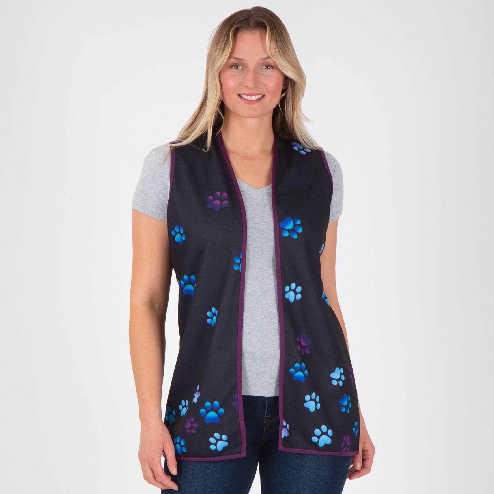 Paw Print Thick Knit Vest - Aaria Tees Aaria Tees