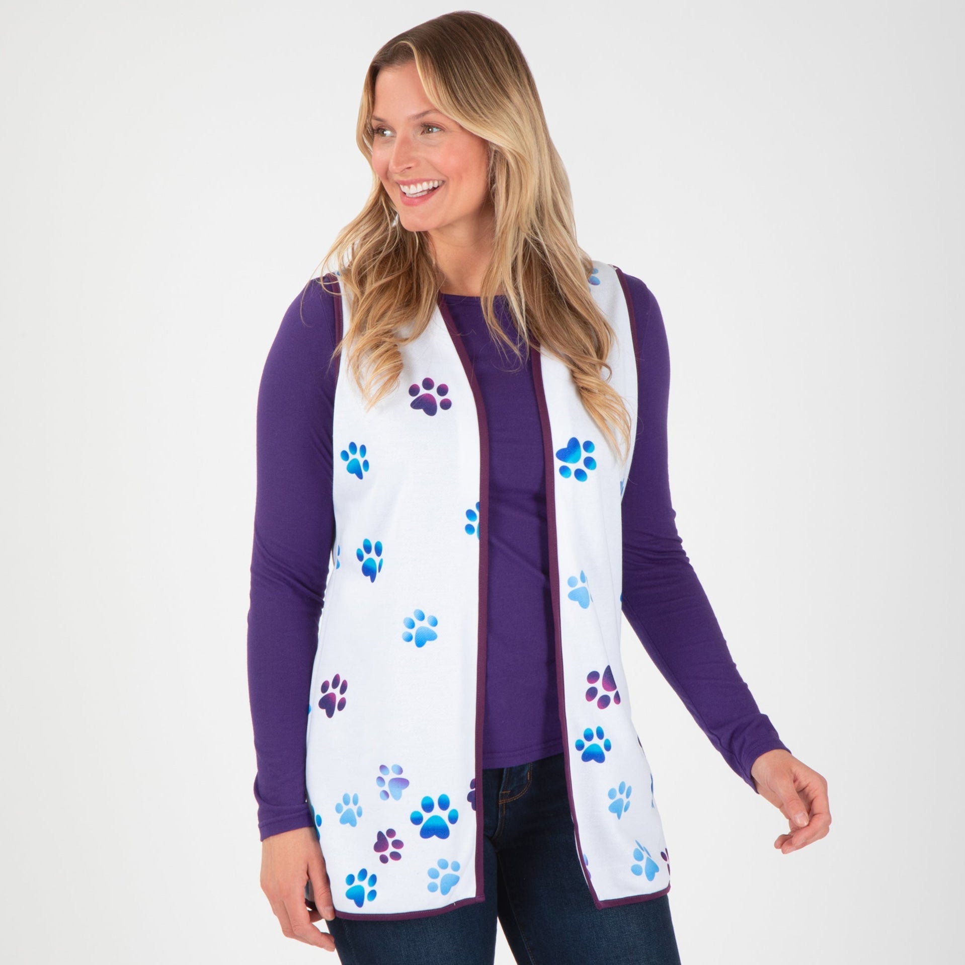 Paw Print Thick Knit Vest - Aaria Tees Aaria Tees