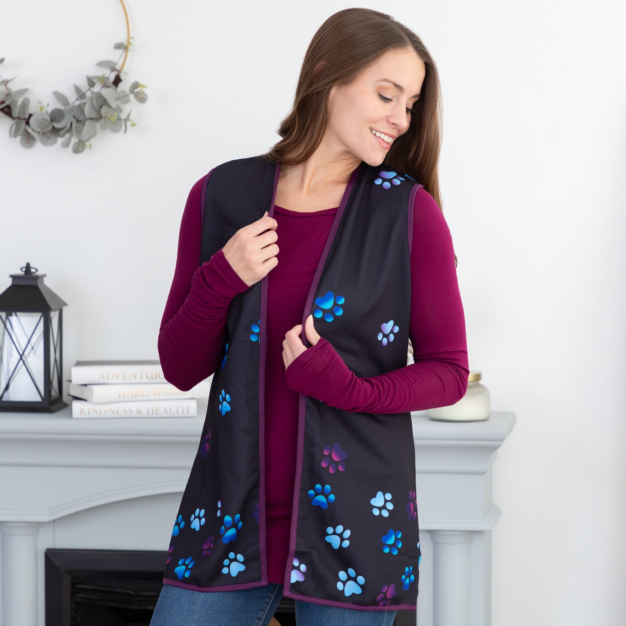 Paw Print Thick Knit Vest - Aaria Tees Aaria Tees