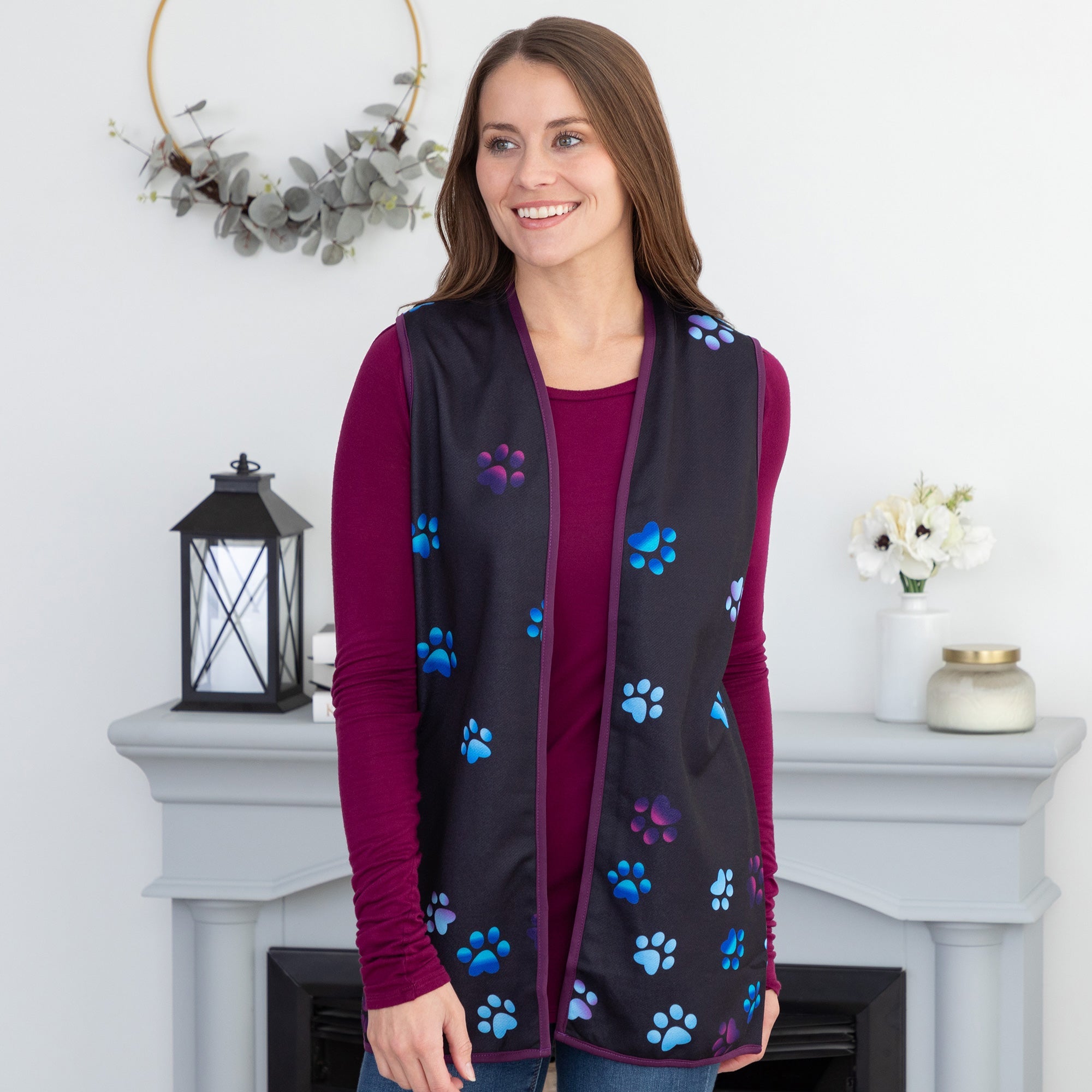 Paw Print Thick Knit Vest - Aaria Tees Aaria Tees