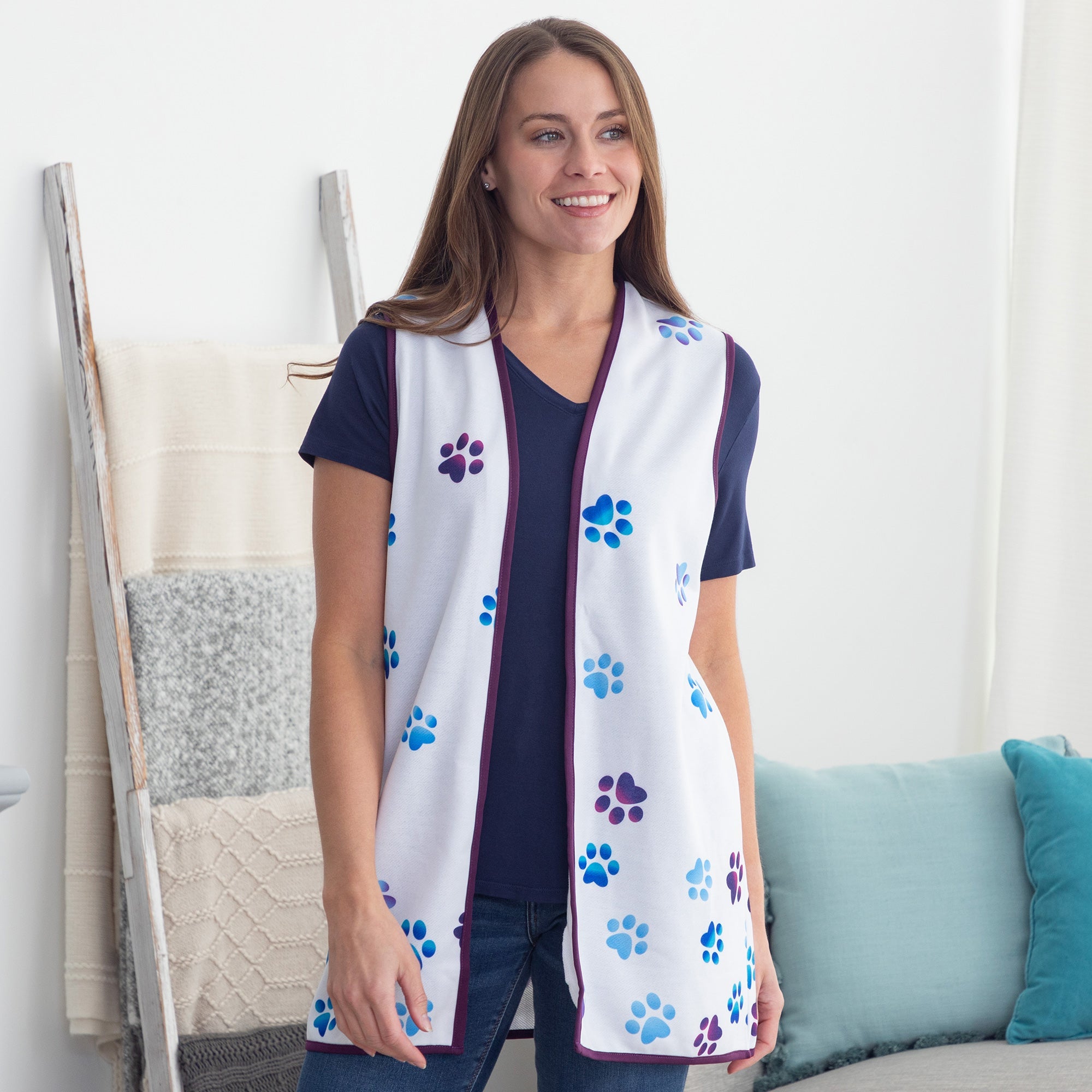 Paw Print Thick Knit Vest - Aaria Tees Aaria Tees