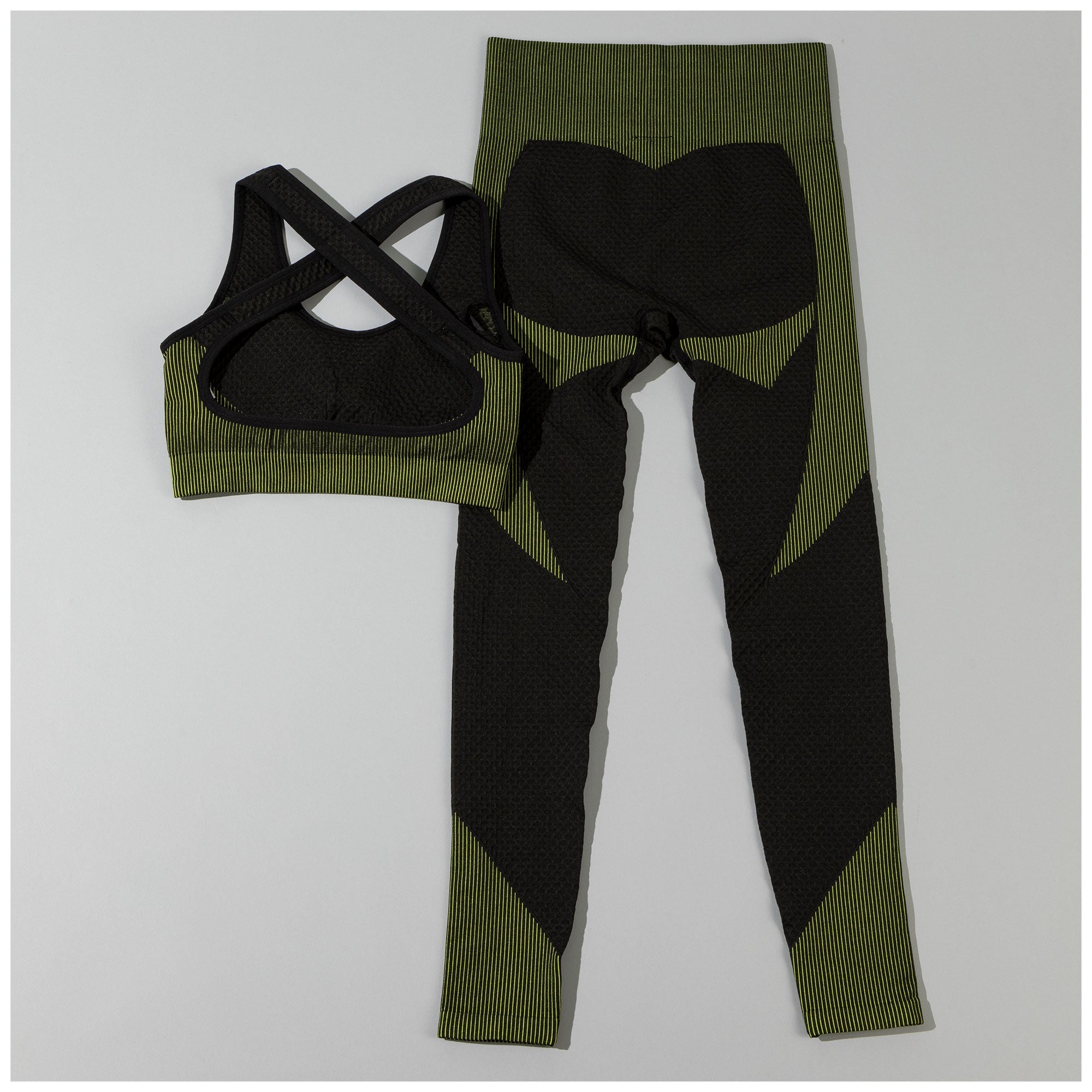 Textured Leggings & Sports Bra Activewear Set - Aaria Tees Aaria Tees