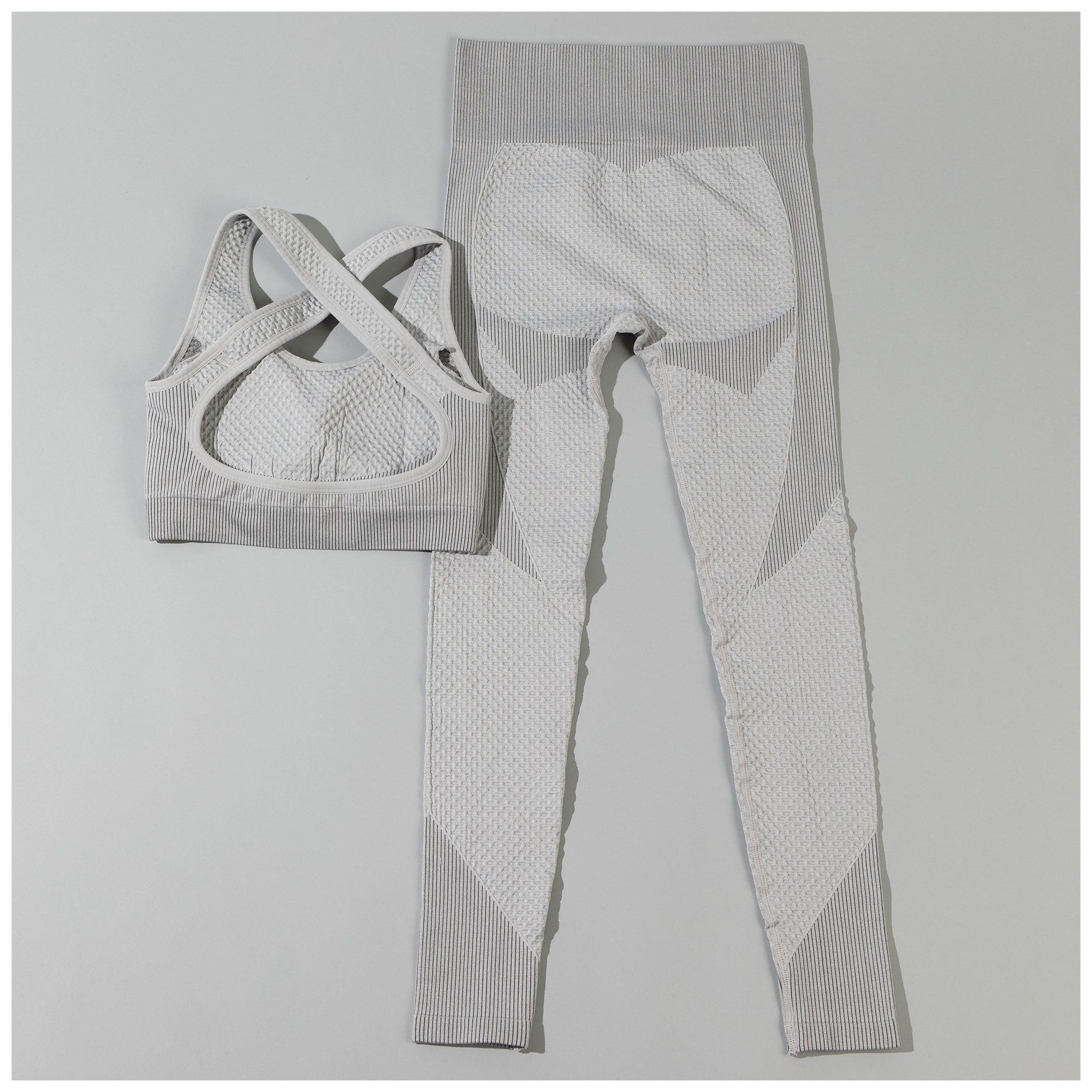 Textured Leggings & Sports Bra Activewear Set - Aaria Tees Aaria Tees