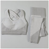 Textured Leggings & Sports Bra Activewear Set - Aaria Tees Aaria Tees